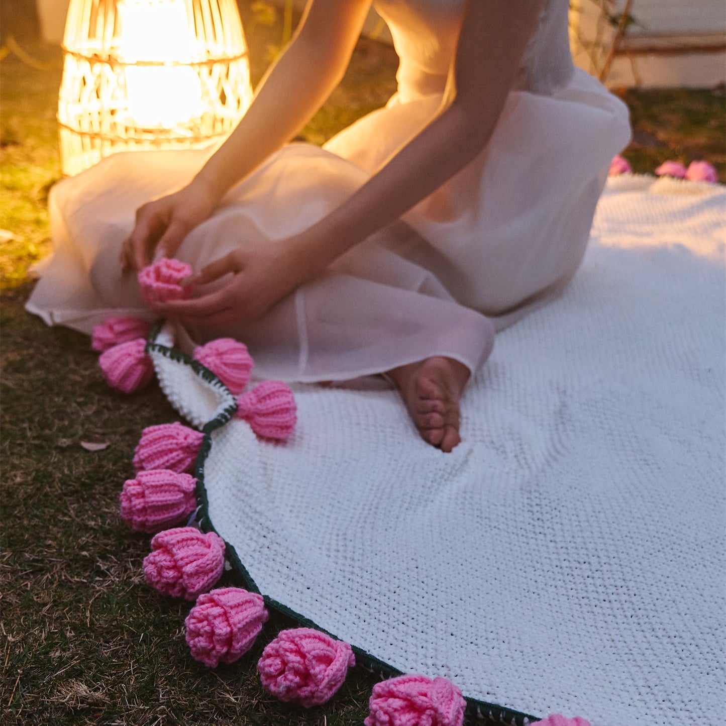 Soft French Style 1pc Rose Bouquet Throw Blanket