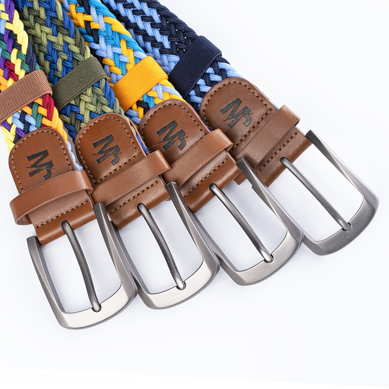 6pcs Colorful Braided Belt for Men & Women