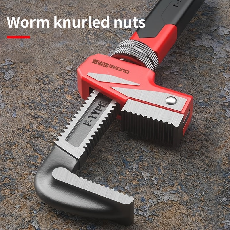 Heavy-Duty Adjustable F-Type Pipe Wrench - Large-Caliber Multi-Functional Tool