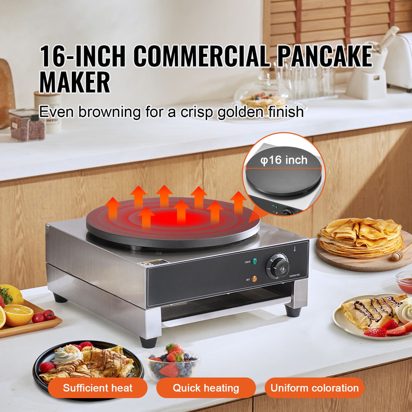 16-Inch Electric Crepe Maker Commercial Crepe Machine
