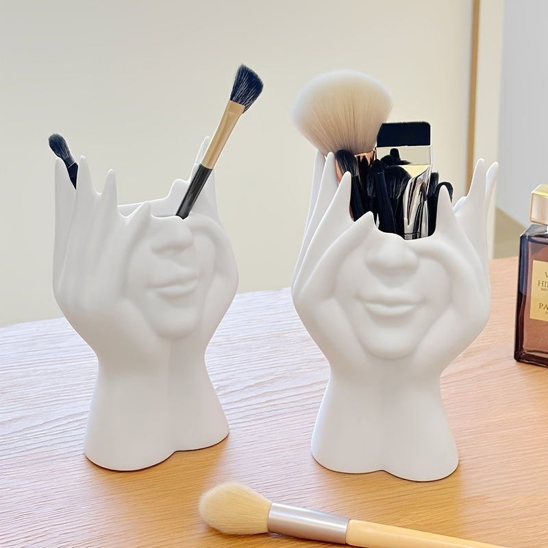 Unique creative human body art-shaped makeup brush holder and pen organizer