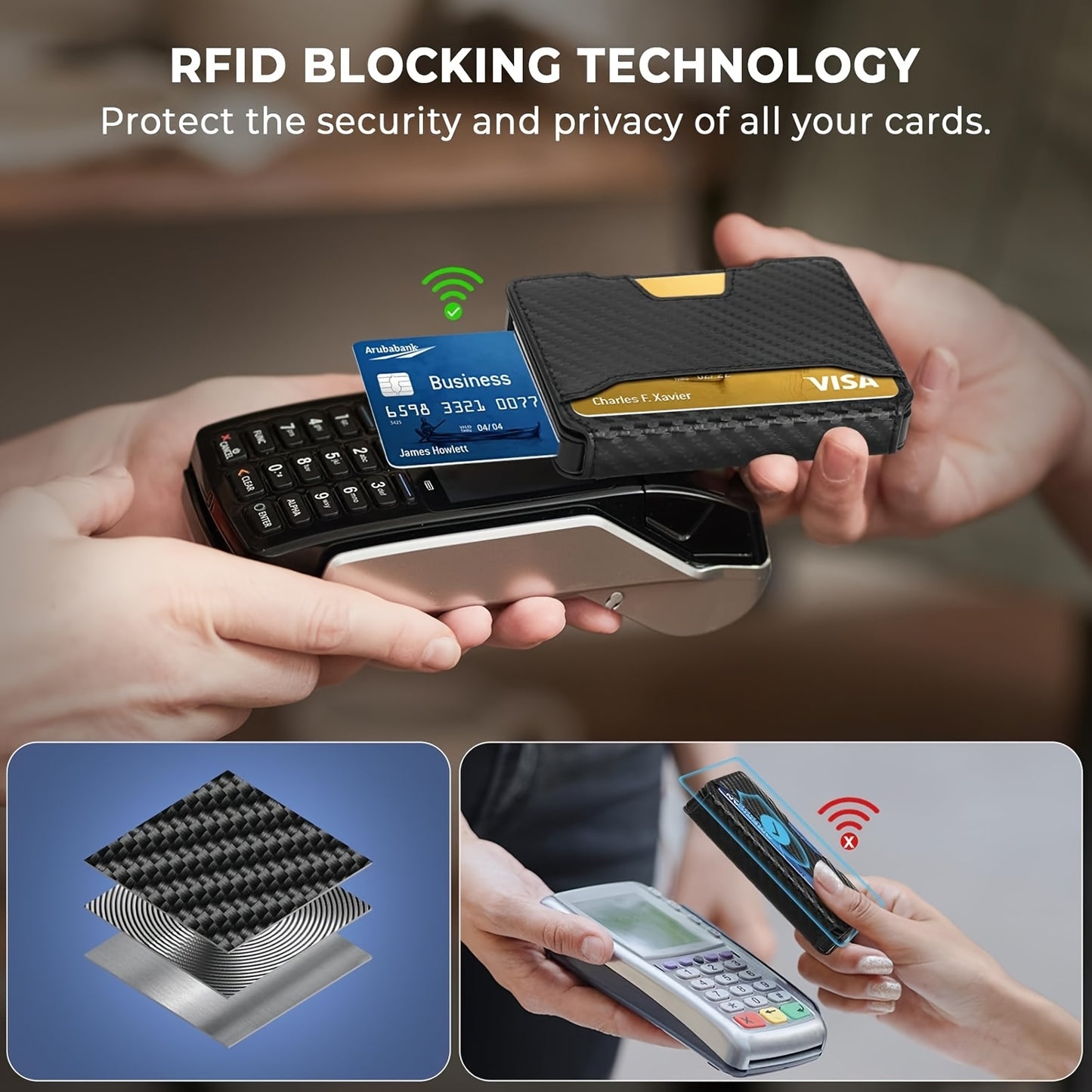Men'S Slim RFID Blocking Wallet