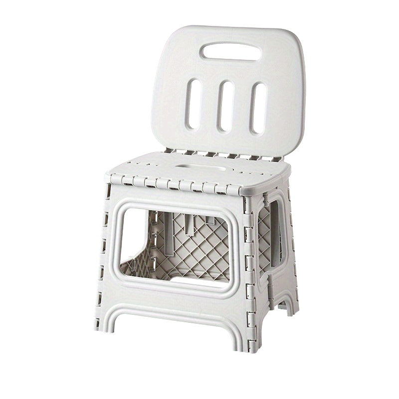 Durable Portable Foldable Plastic Stool with Backrest
