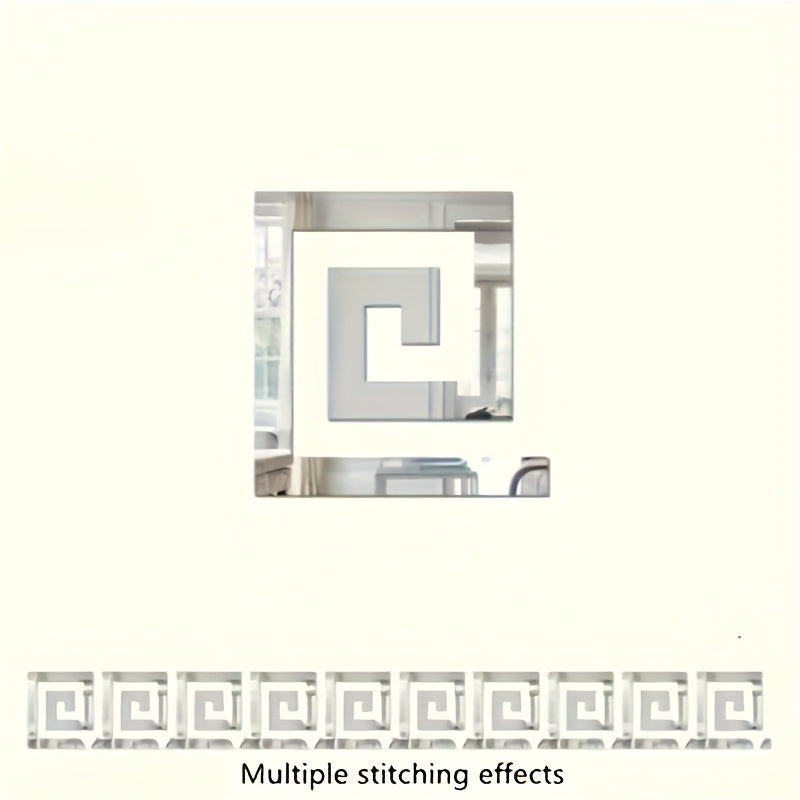 30pcs Glam Style Geometric Pattern Acrylic Mirror Wall Stickers