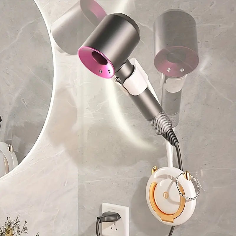 Universal Traceless Wall Mounted Hair Dryer Storage Rack