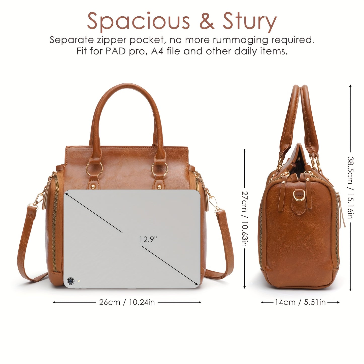 Stylish Retro Brown Faux Leather Women’s Crossbody Bag