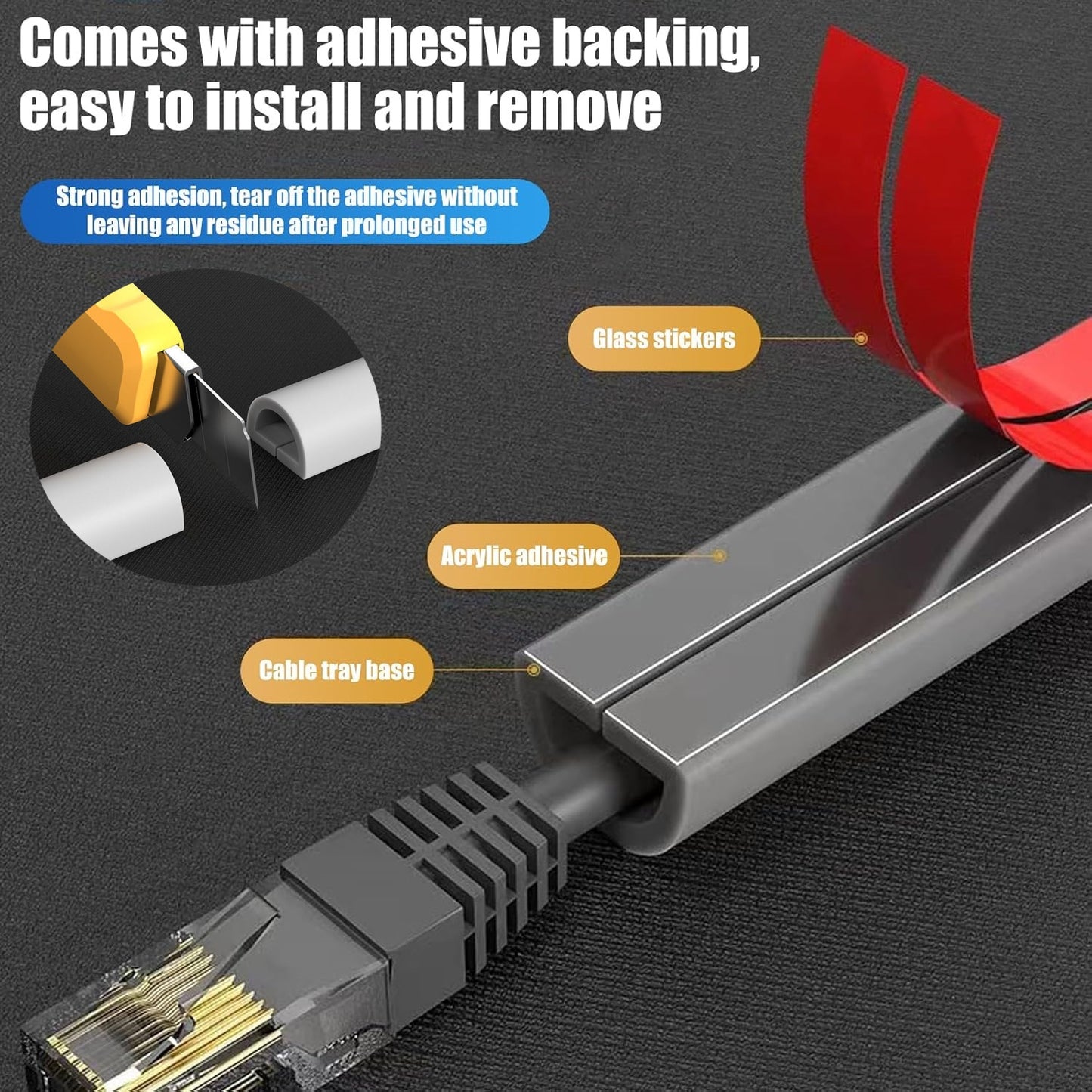 2 rolls of Self-Adhesive PVC Cable Hider