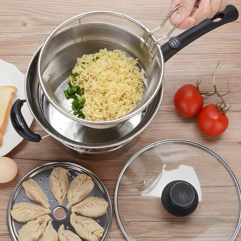 Multifunctional household stainless steel gas milk pot noodle pot