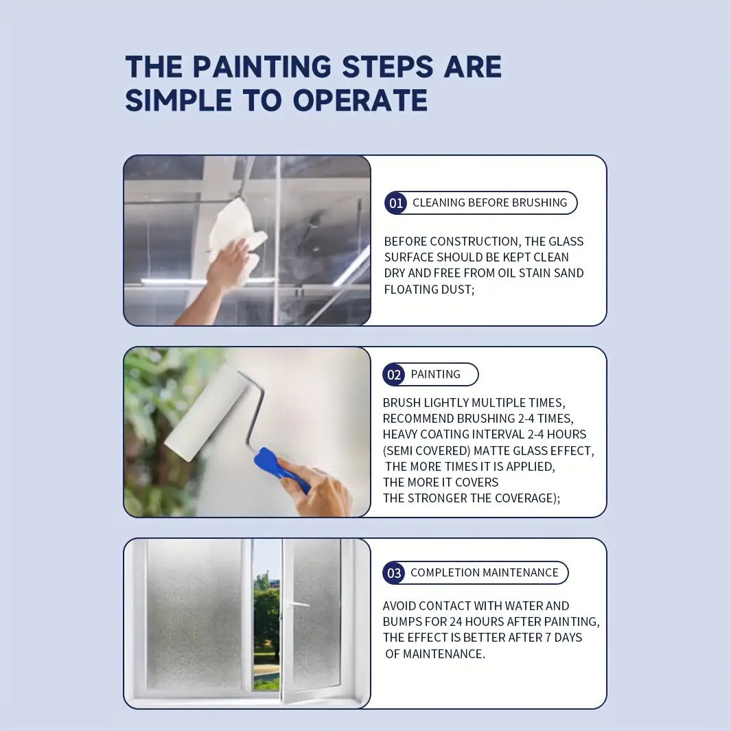 500g Matte Frosted Glass Paint - Waterproof, Privacy-Proof