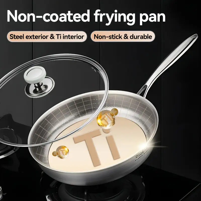 1pc Stainless Steel Non-Stick Frying Pan