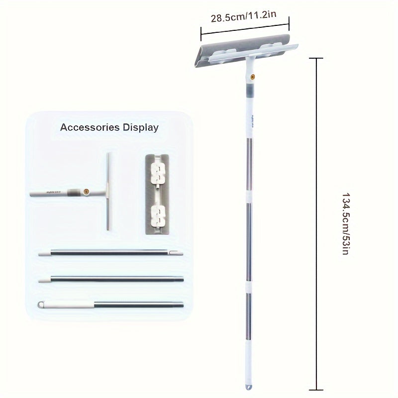 2-in-1 Glass Wiper, Multi-Functional Plastic & Stainless Steel Window Cleaning Tool