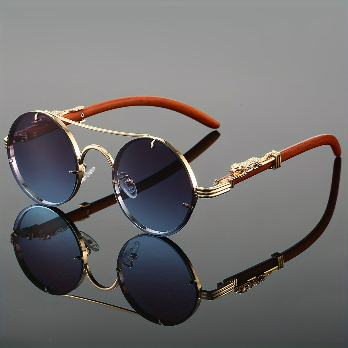 Fashionable Round Metal Frame Glasses