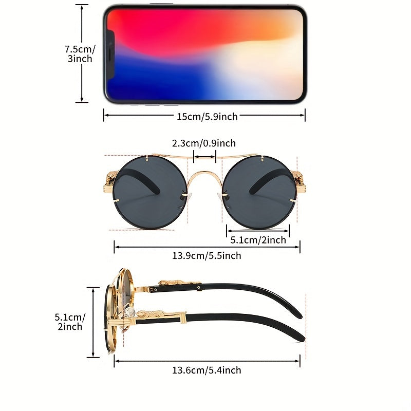 Fashionable Round Metal Frame Glasses