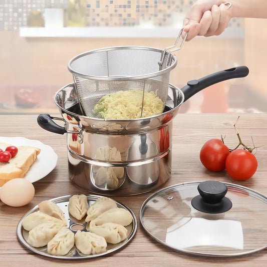 Multifunctional household stainless steel gas milk pot noodle pot