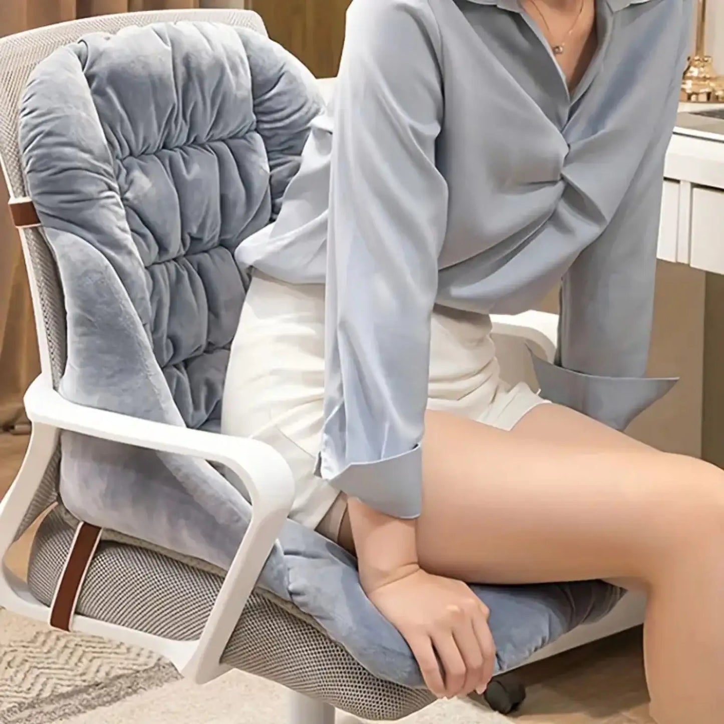 Ergonomic Office Chair Cushion with Integrated Backrest