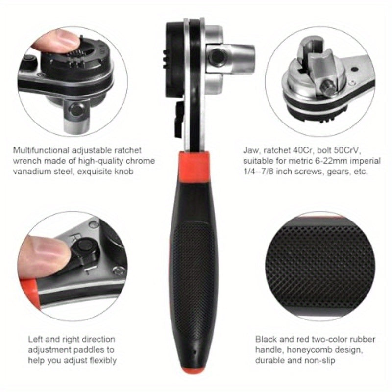8 Inch Adjustable Ratchet Wrench Tool