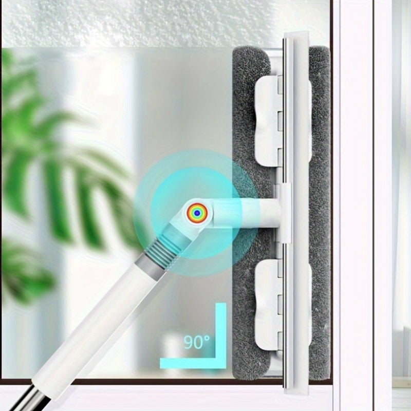2-in-1 Glass Wiper, Multi-Functional Plastic & Stainless Steel Window Cleaning Tool