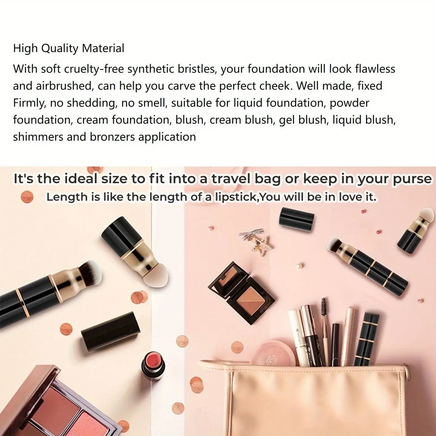 A Professional Three-In-One Makeup Brush Set