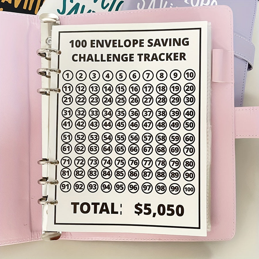100 Days Deluxe Envelope Savings Challenge - A5 PU Binder