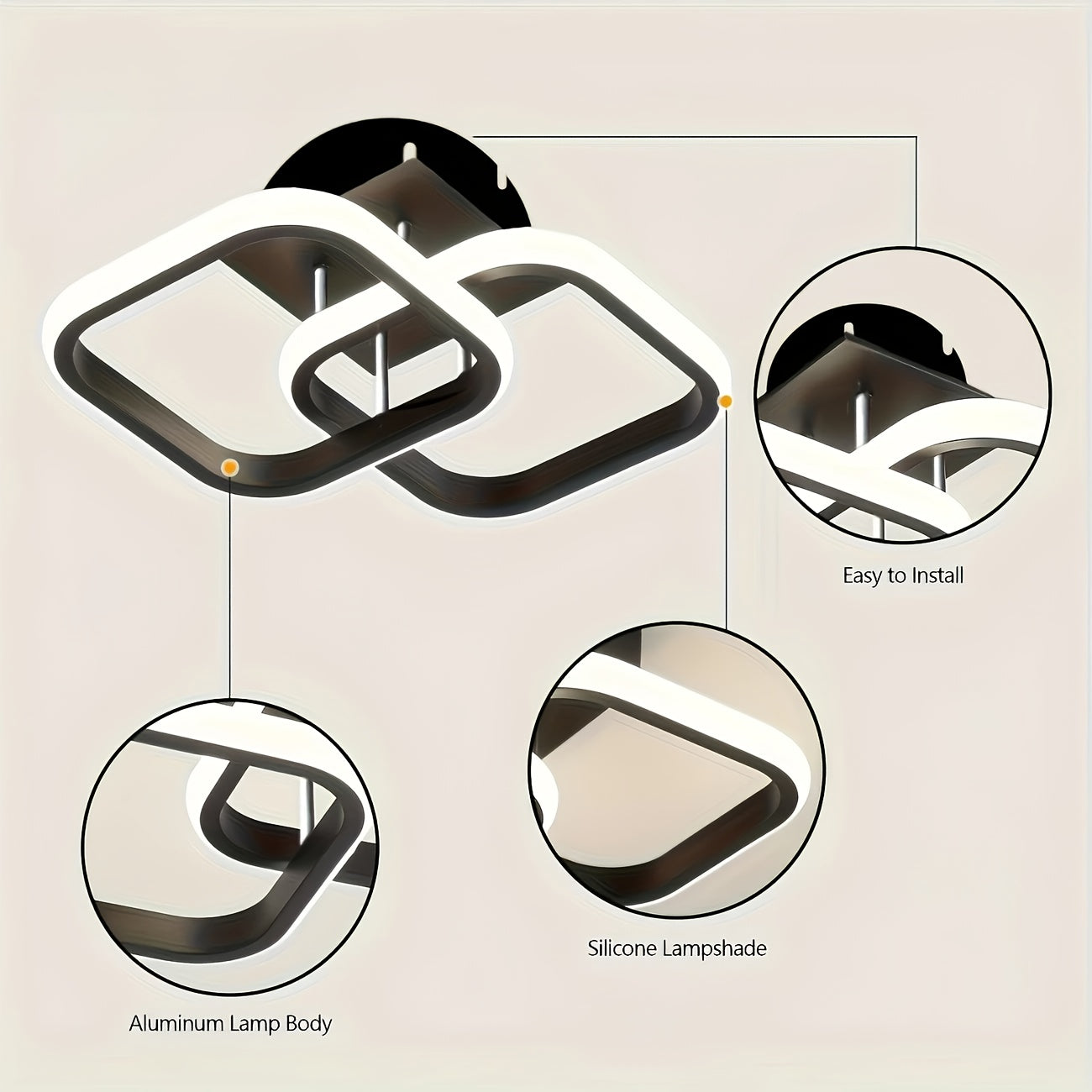 Indoor square ceiling light luxury chandelier