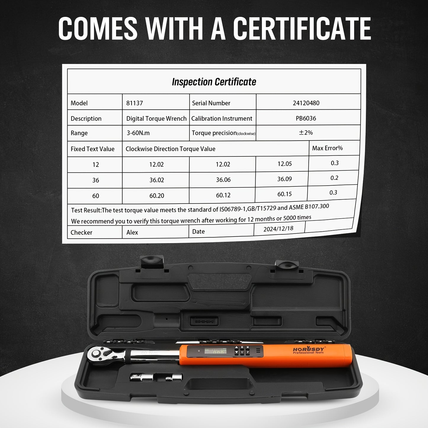 1/2'' Digital Torque Wrench Set Electronic Torque Wrench Set
