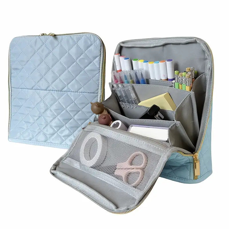 9 Compartments Large-capacity Zippered Pencil Case