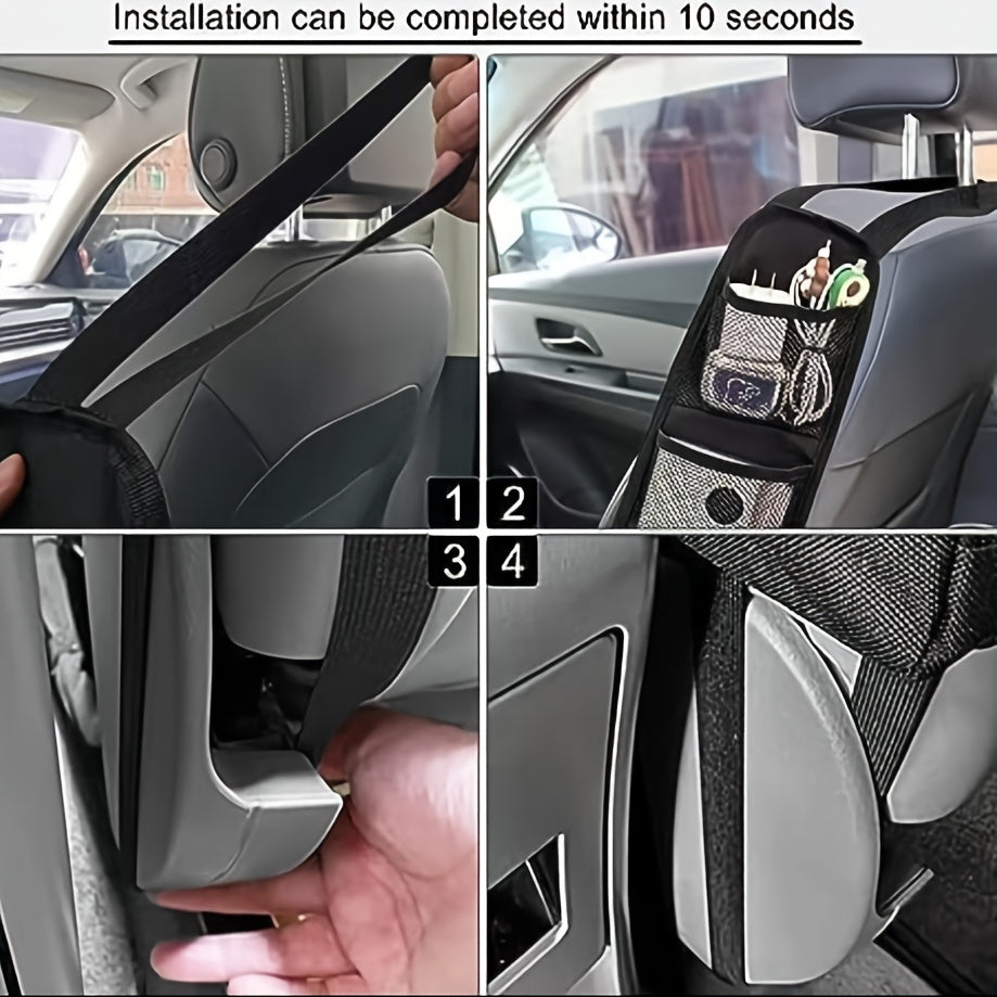 Black Multi-Pocket Car Seat Organizer
