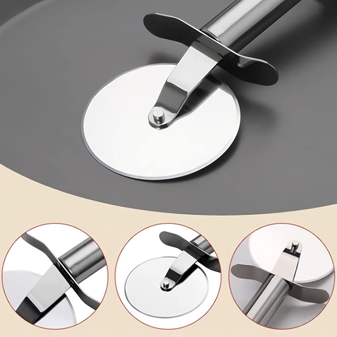 Stainless Steel Manual Pizza Cutter Wheel
