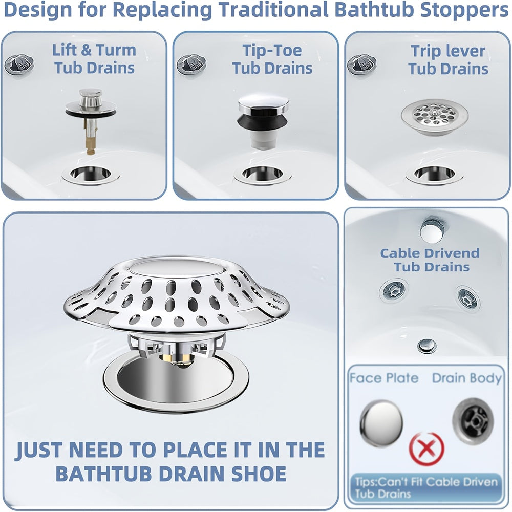 2-in-1 Bathtub Stopper with Hair Catcher