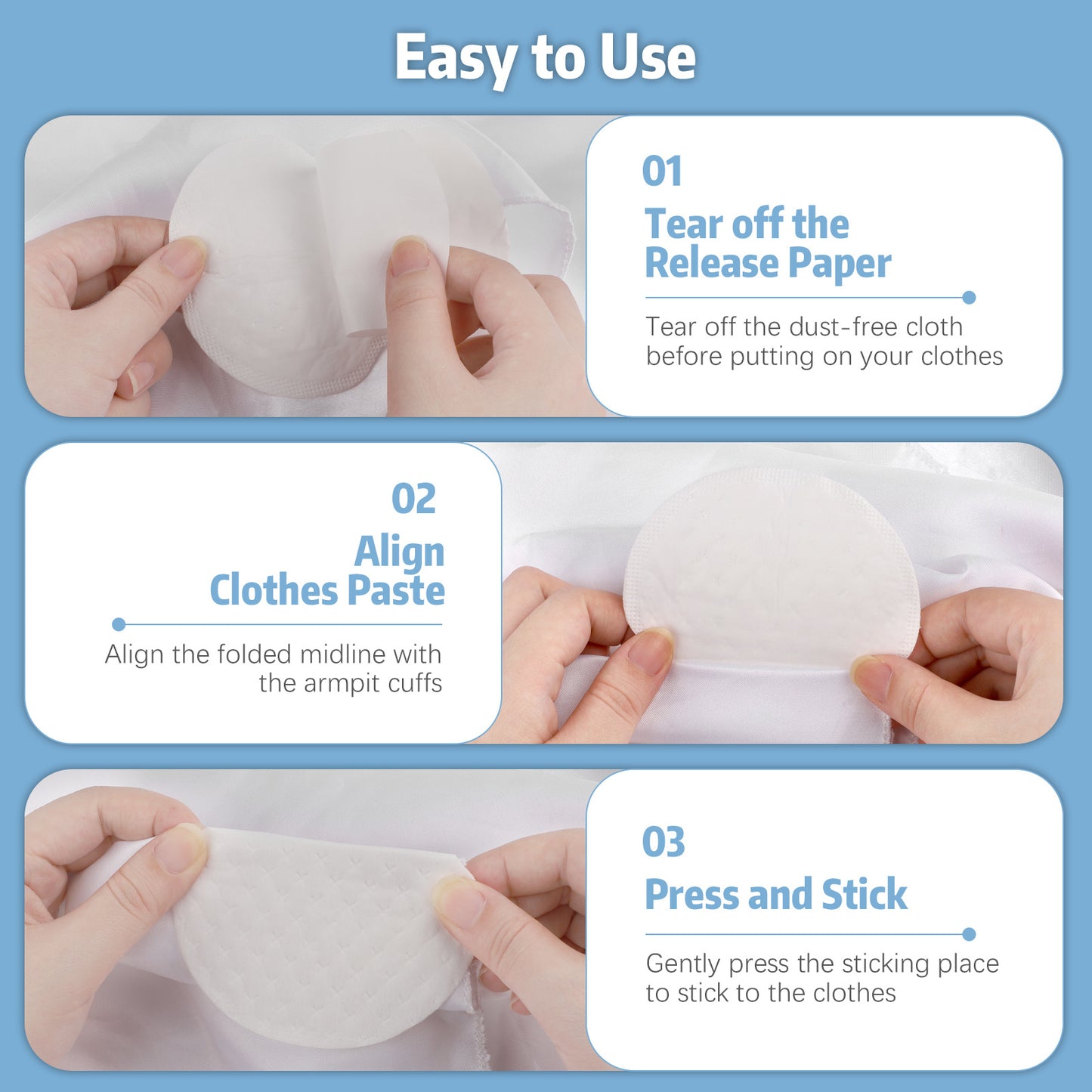 200pcs Disposable Unisex Underarm Sweat Pads
