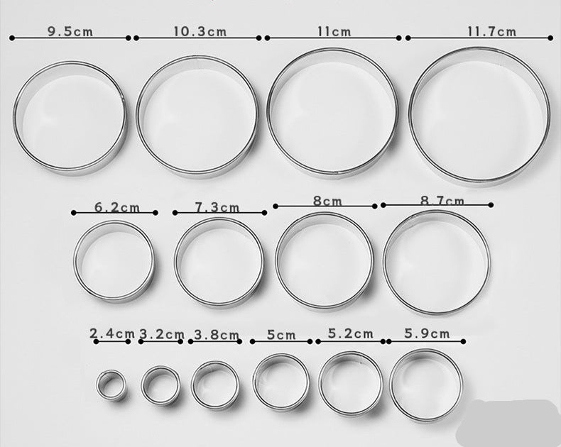 14pcs Stainless Steel Mousse Cake Ring
