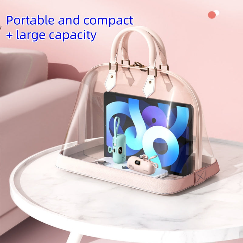 Ultra-portable capsule-type mobile power bank (5000 mAh + support PD22.5W fast charging + LED display)