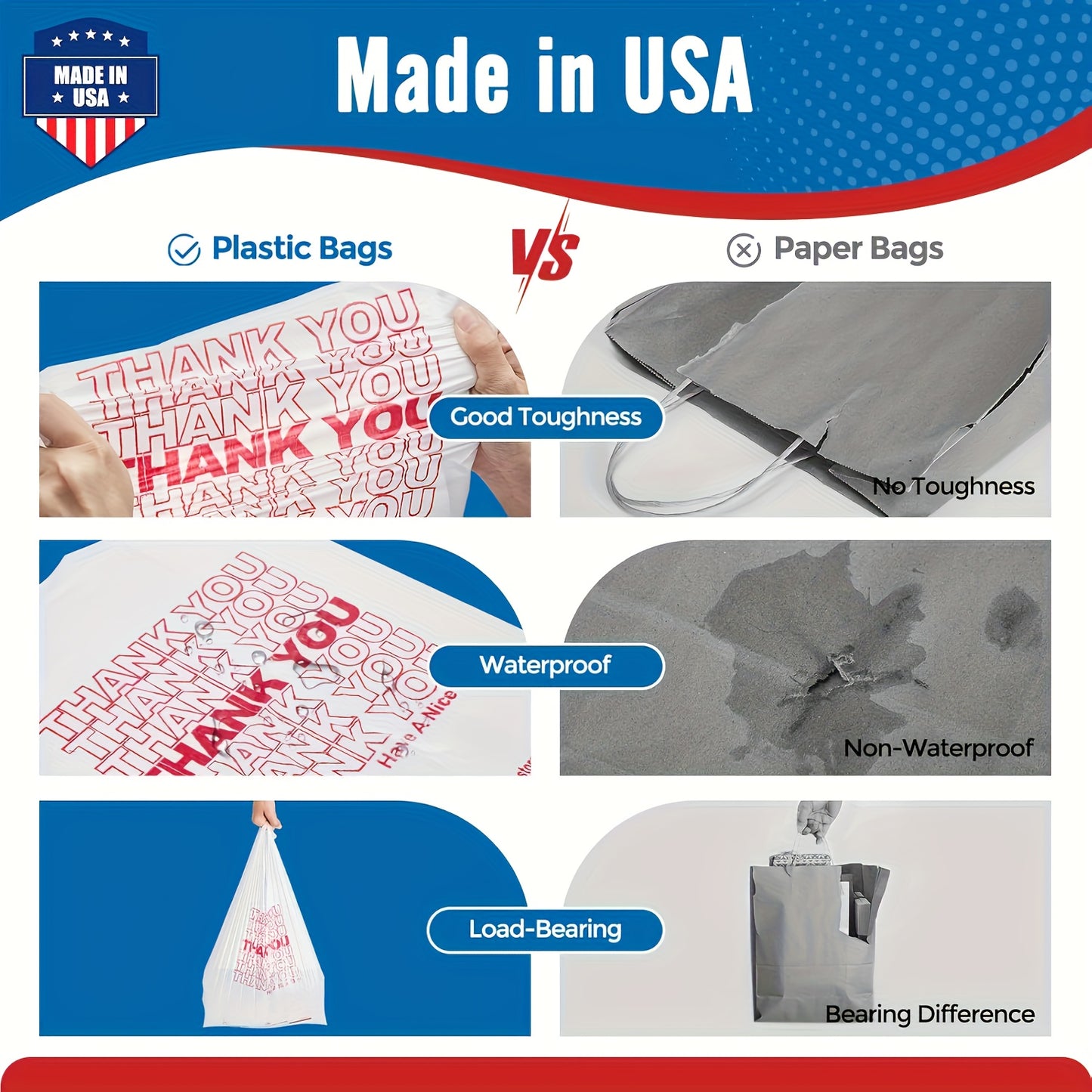 100pcs Heavy-Duty High Quality Reusable Shopping Bags