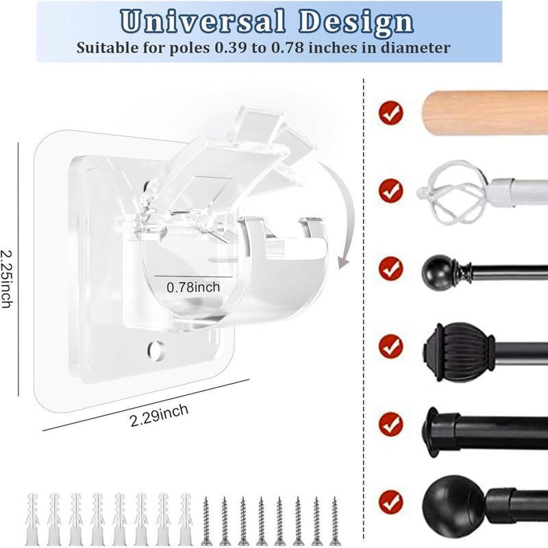 Adjustable Drapery Self Adhesive Curtain Rod Brackets