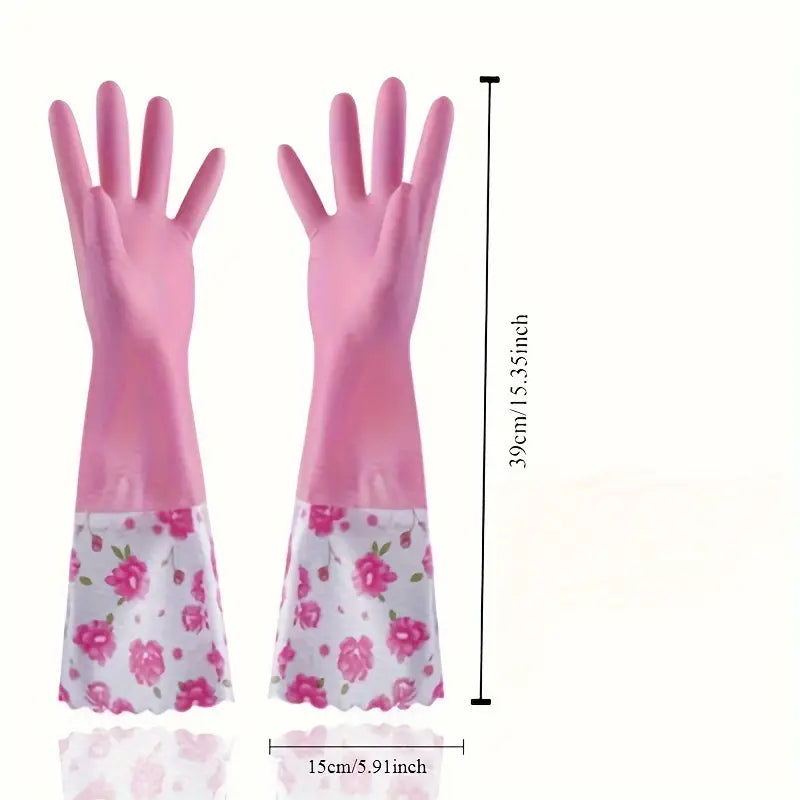 Women's Fleece-Lined Winter Cleaning Gloves