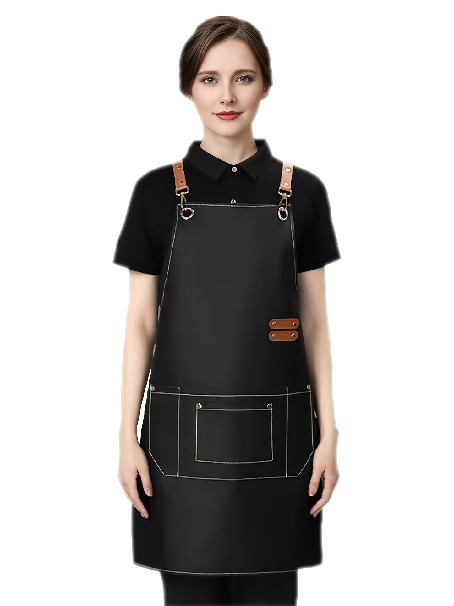 Artificial leather waterproof apron, light kitchen apron