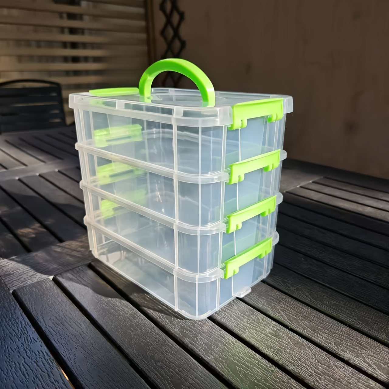 4-Layer Stackable Transparent Plastic Storage Box