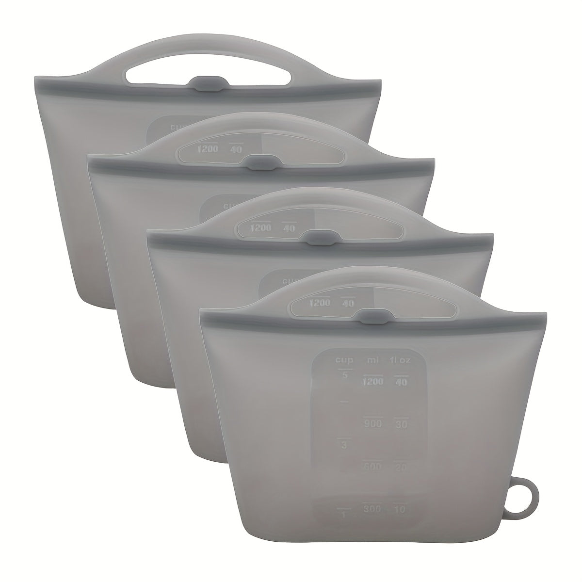 4pcs Leak-Proof Silicone Food Storage Containers