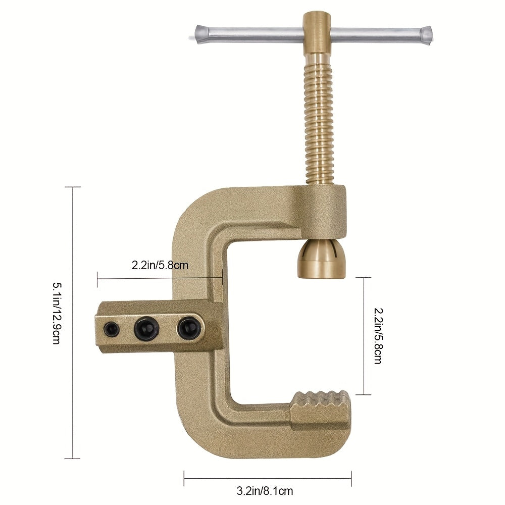 1-Pack 500A Heavy-Duty Solid Brass G-Type Welding Clamp