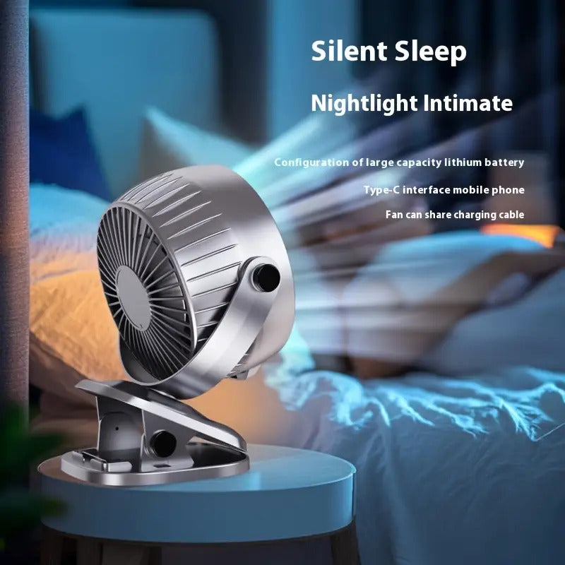 Ultra-Quiet Portable Clip-On Fan