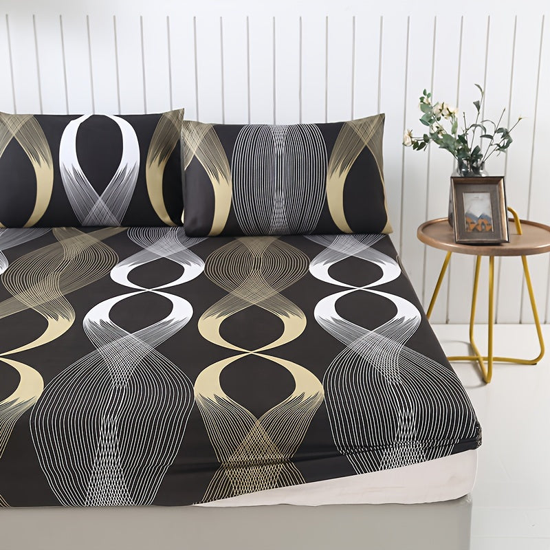 Advanced Comfort Geometric Flower Bed Sheet Bedding Set