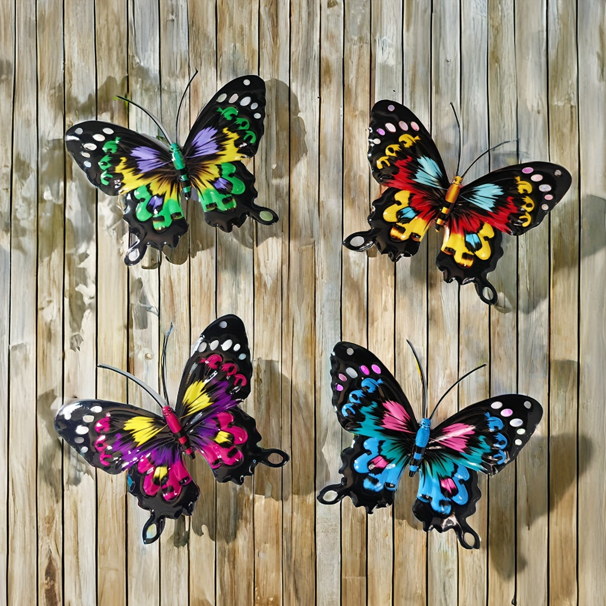 4-Pack Metal Butterfly Wall Art