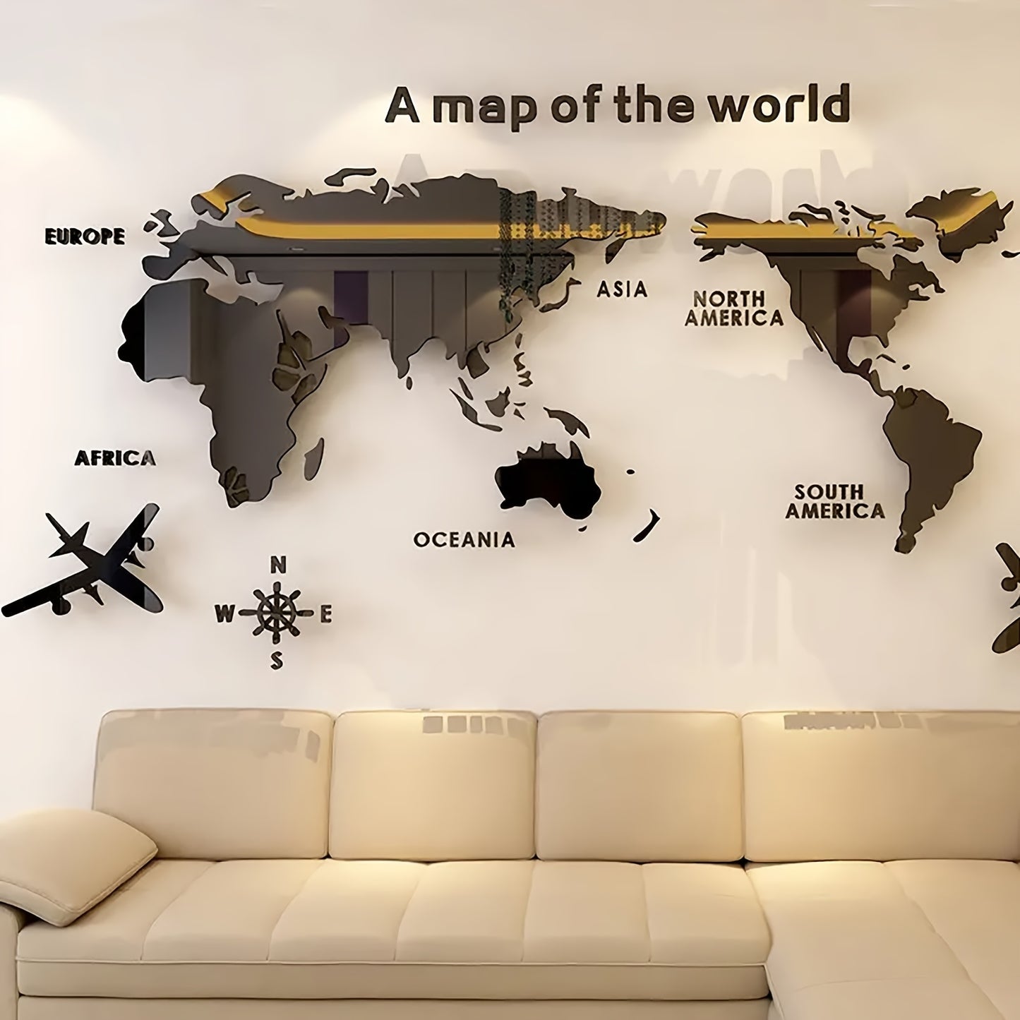 2025 New 3D World Map Wall Sticker
