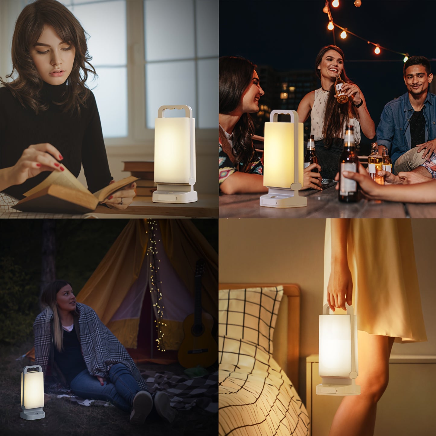 Solar Camping Lantern, Rechargeable Light With USB