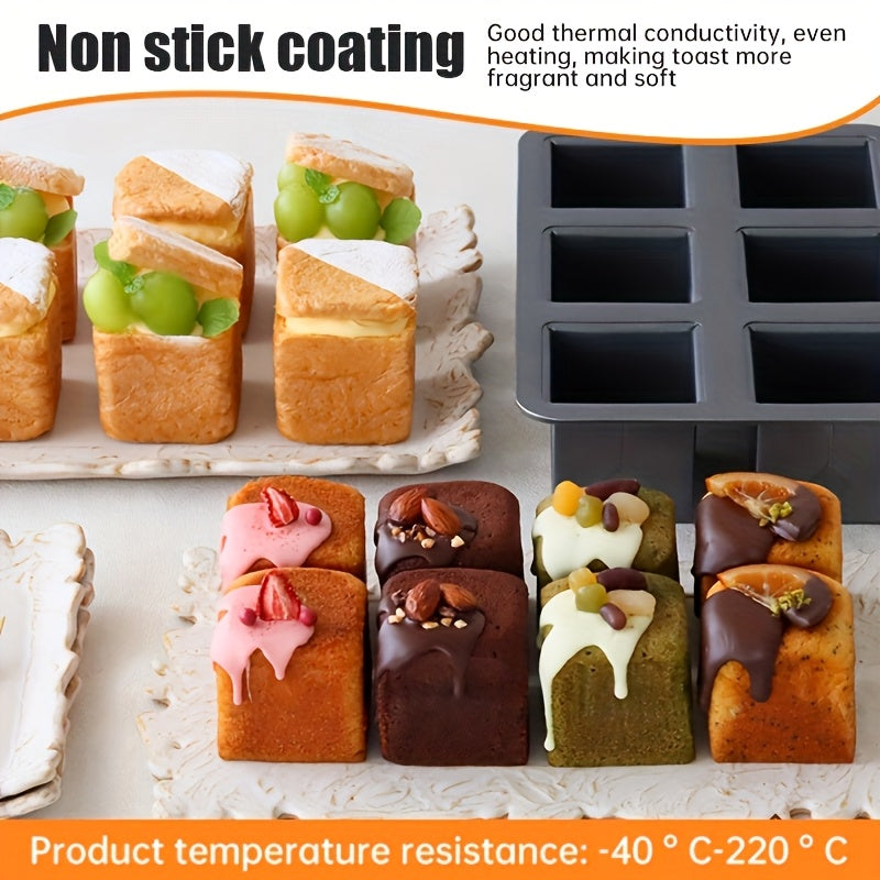 6-Cavity Non-Stick Carbon Steel Baking Mold with Lids