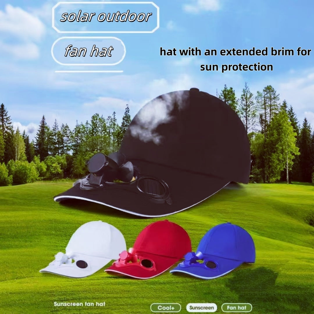 Solar-Powered Fan Baseball Cap with Adjustable Strap