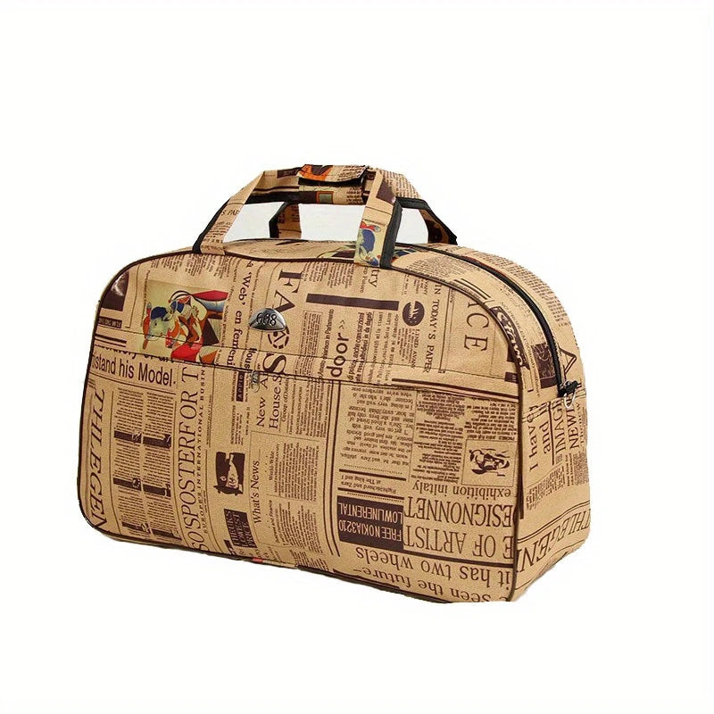 Unique Newspaper Print Travel Bag
