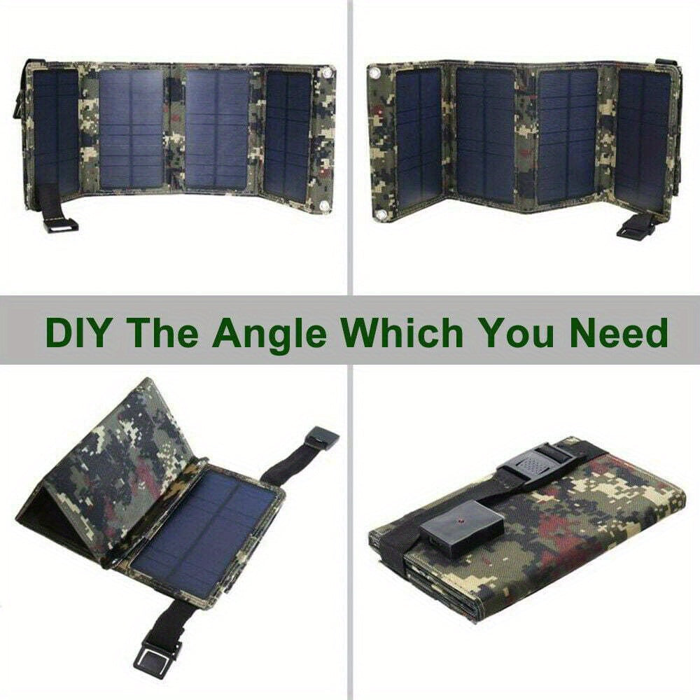 USB solar panel foldable mobile power bank outdoor camping hiking mobile phone charger