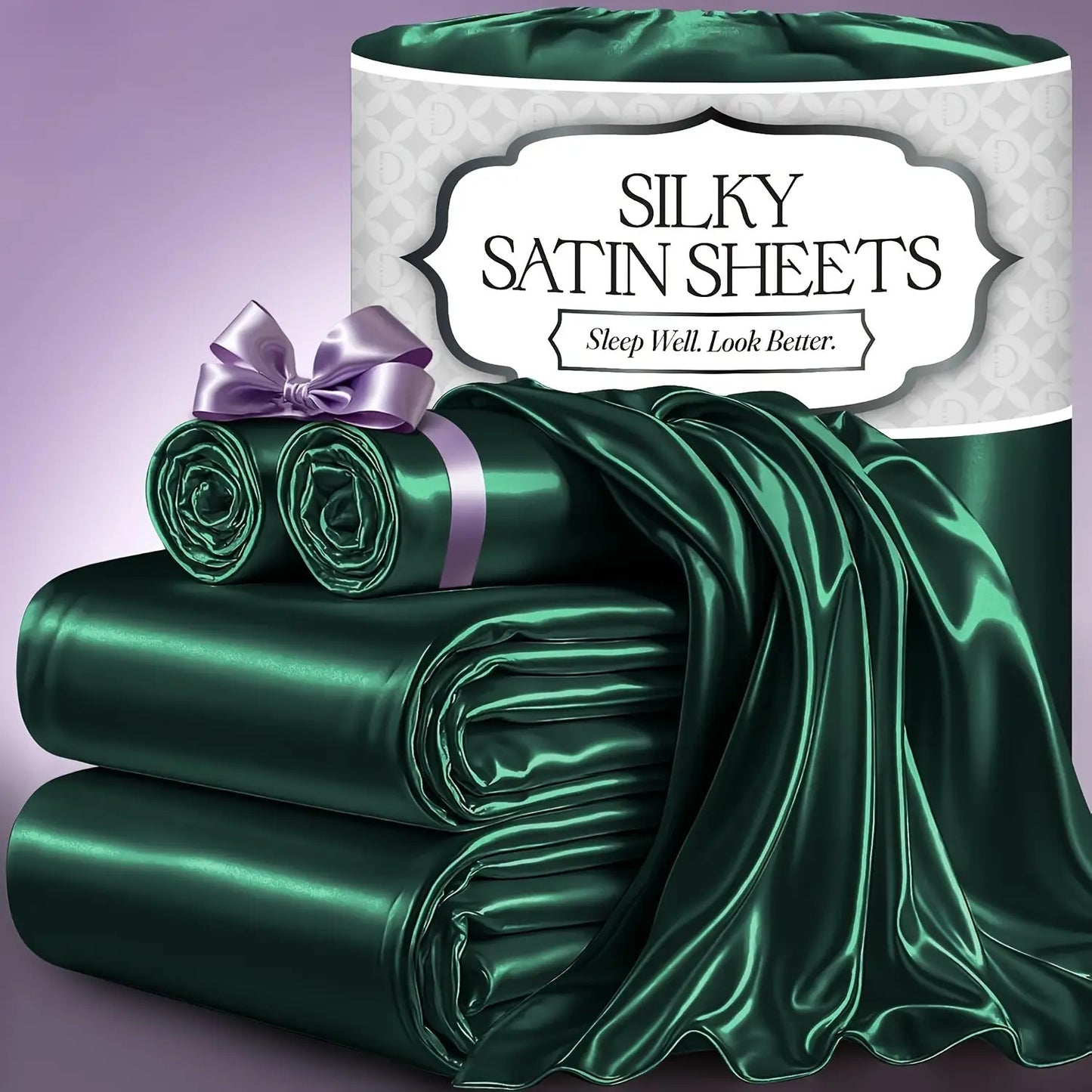 4pcs Cooling & Silky Satin Sheet Set