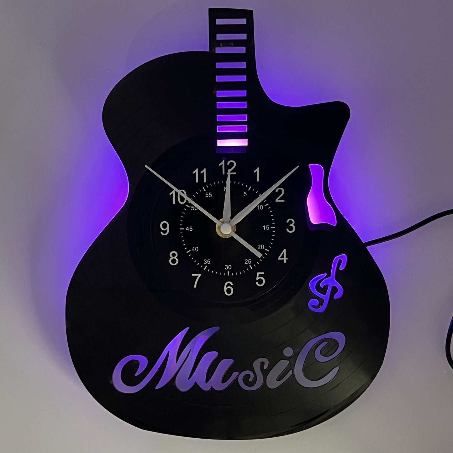 Unique Guitar Design Vinyl Record LED Wall Clock